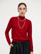 100% Cashmere Mock Neck Women Sweater