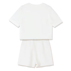 White Acetate Blazer And Shorts Two-Piece Suit