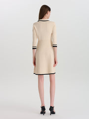 Fitted Double-Breasted V-Neck Mini Dress