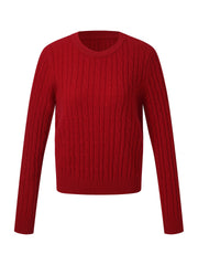 100% Wool Cable Knit Women Sweater