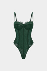 Mesh Sheer Patchwork Bustier Corset Slip Sleeveless Bodysuit