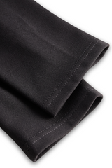 Refined Black Belted Sheath Dress with Mandarin Collar