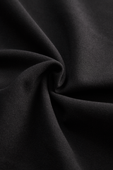 Refined Black Belted Sheath Dress with Mandarin Collar