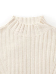 Machine Washable Wool Blend Mock Neck Women Sweater