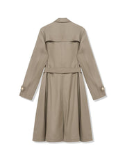 Worsted Woolen Women Trench Coat With Belt