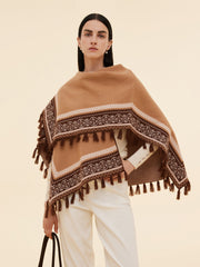Loose Fringe Women Poncho Sweater