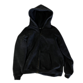 BLACK CLEAN ZIPPER HOODIE
