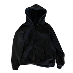 BLACK CLEAN ZIPPER HOODIE