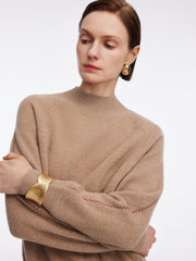 100% Wool Stitch Trim Women Sweater