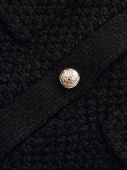 Openwork Round Neck Knitted Women Cardigan