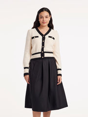 Classic Jacquard Knit Top And Half Women Skirt Two-Piece Set