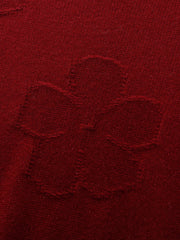 Wool Jacquard Mock Neck Women Sweater