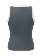 Acetate Cotton Knitted Striped Tank Top