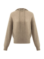 Pure Cashmere Hooded Sweater With Detachable Hat