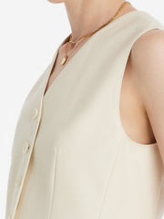 Worsted Wool Single-Breasted Women Vest