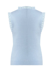 Tencel And Woolen Lace Ruffle Women Tank Top