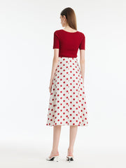 Tencel-Silk Blend Cut-out Neck Women Knitted Top