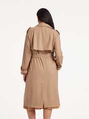 Worsted Woolen Double-Breasted Trench Coat