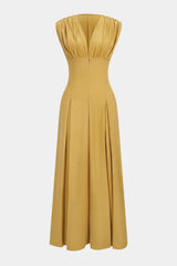 V-Neck Ruched Sleeveless Jumpsuit