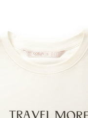 Pure Cotton Chic Letter Print Women T-Shirt