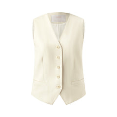 Worsted Wool Single-Breasted Women Vest