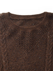 Mohair Wool Blend Sequins Women Sweater