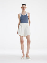 Acetate Cotton Knitted Striped Tank Top
