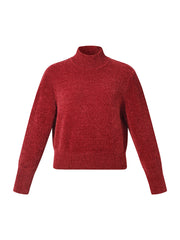 Chili Red Turtleneck Women Sweater