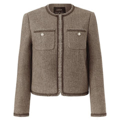 Pre-Order Retro Brown Washable Woolen Jacket