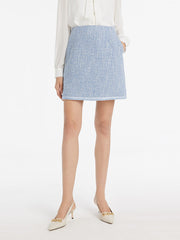 Blue A-Line Women Skirts With Pockets
