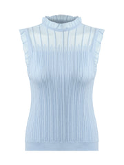 Tencel And Woolen Lace Ruffle Women Tank Top