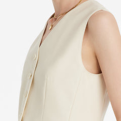Worsted Wool Single-Breasted Women Vest