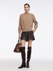 100% Wool Stitch Trim Women Sweater