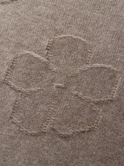 Wool Jacquard Mock Neck Women Sweater