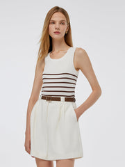 Acetate Cotton Knitted Striped Tank Top
