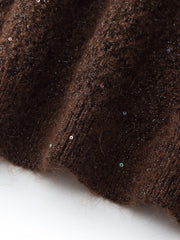 Mohair Wool Blend Sequins Women Sweater