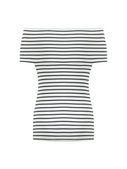 Off Shoulder Striped Slim Top