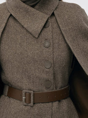 100% Washable Wool Cape And Vest Two-Piece Set