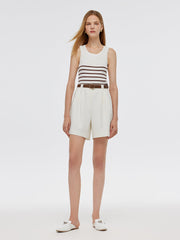 Acetate Cotton Knitted Striped Tank Top