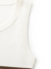 Acetate Cotton Knitted Striped Tank Top