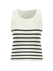 Acetate Cotton Knitted Striped Tank Top