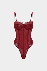Mesh Sheer Patchwork Bustier Corset Slip Sleeveless Bodysuit