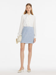 Blue A-Line Women Skirts With Pockets