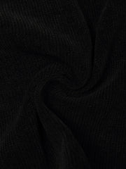 Black Straight Knitted Slit Women Skirt