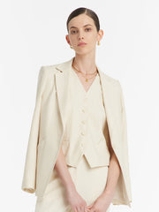 Worsted Wool Single-Breasted Women Vest