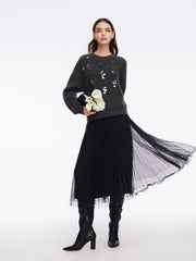 Wool Blend Sequins Women Sweater