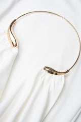 Metallic Draped Cowl Neck Ruched Backless Jumpsuit