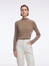 100% Cashmere Seamless Mock Neck Women Sweater