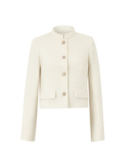 Goelia Women's Wool Blend Stand Collar Single-Breasted Women Jacket For Work And Daily