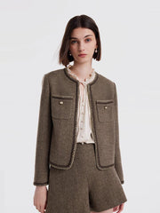 Pre-Order Retro Brown Washable Woolen Jacket